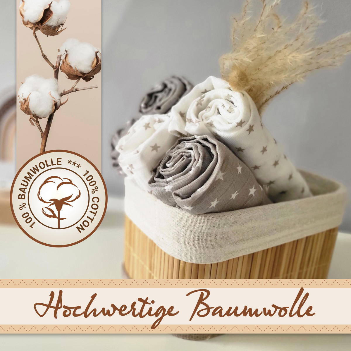 SPUCKTÜCHER, 5er-Set, 80x80 cm, 100% Baumwolle, farblich sortiert - Multicolor, Textil (80/80cm) - Zollner