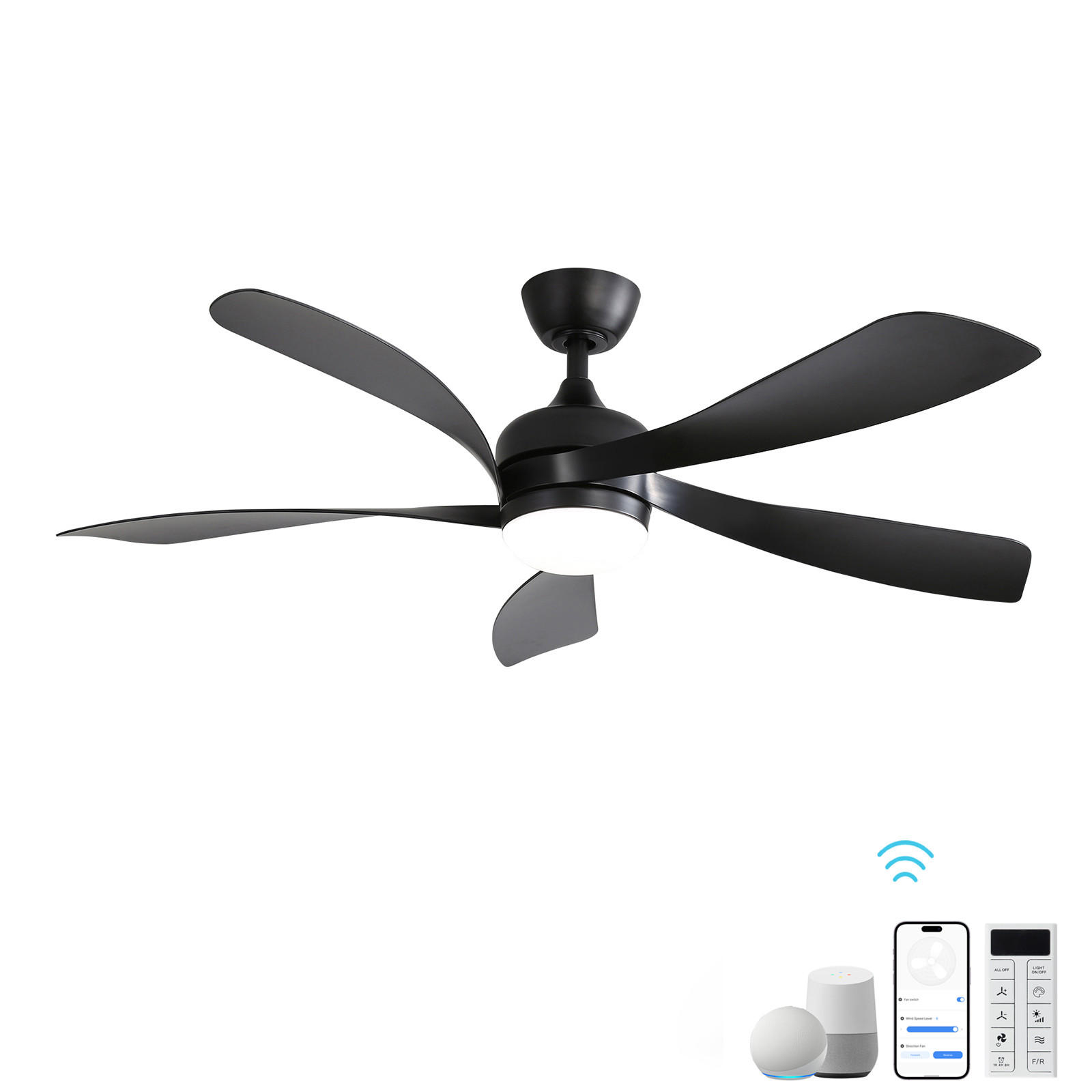 Casiva Deckenventilator Schwarz 132.08x26.8x132.08 cm