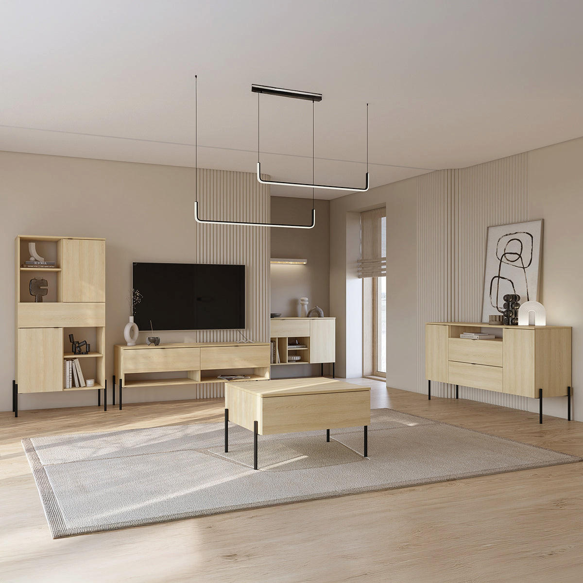 SIDEBOARD Lucilla Dřevo - hnědá, kompozitní dřevo (140/75/40cm) - Petits-meubles