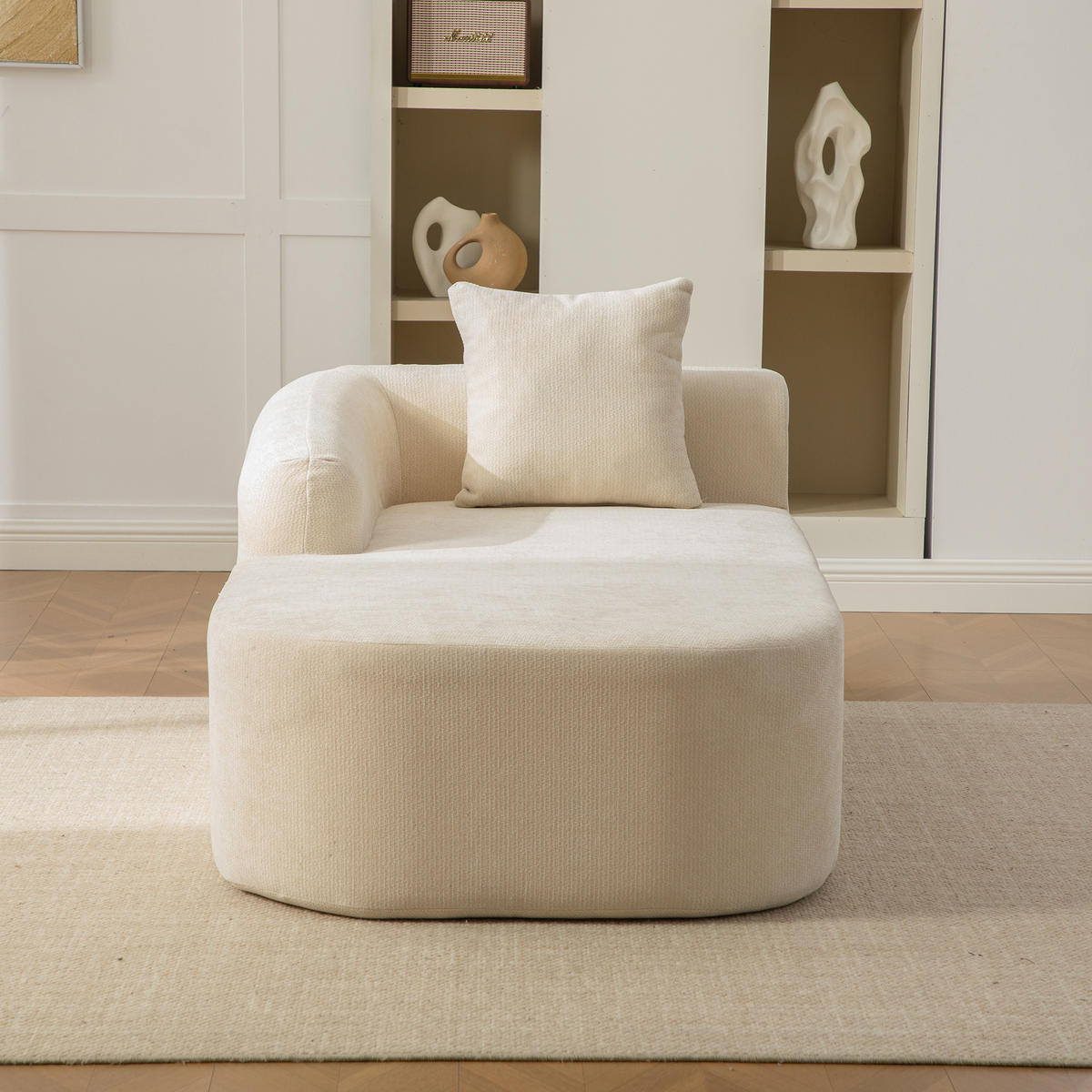 RÉCAMIERE DE-35127 linke mit Chenille-Bezug Beige - Beige, Textil (99/80.5/172cm) - ComfortXL