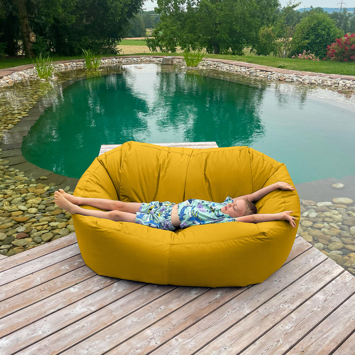 SITZSACK SOFA Lounge gelb für Indoor und Outdoor - Gelb, Textil (1600/60/1000cm) - Bruni