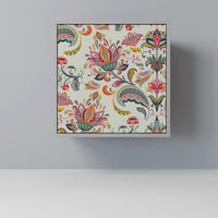 SIDEBOARD ORGANIC FOLKLORE, Grau, 57,5x42x57,5 cm, Ohne Füße - Multicolor/Grau, Holzwerkstoff (57.5/57.5/42cm) - SpaceRebels