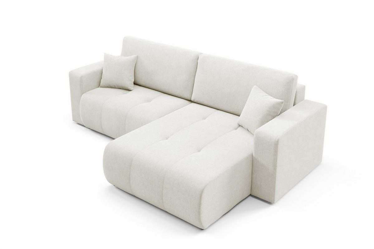 ECKSOFA Augusto - Creme, Holzwerkstoff/Textil (244/149cm) - Fun Möbel