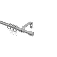 TELESKOP-GARDINENSTANGEN-SET Hera Livo 160-300 cm, 1-läufig, 16/13 mm Ø Silbergrau - Silberfarben/Alufarben, Kunststoff/Metall (300cm) - INTERDECO