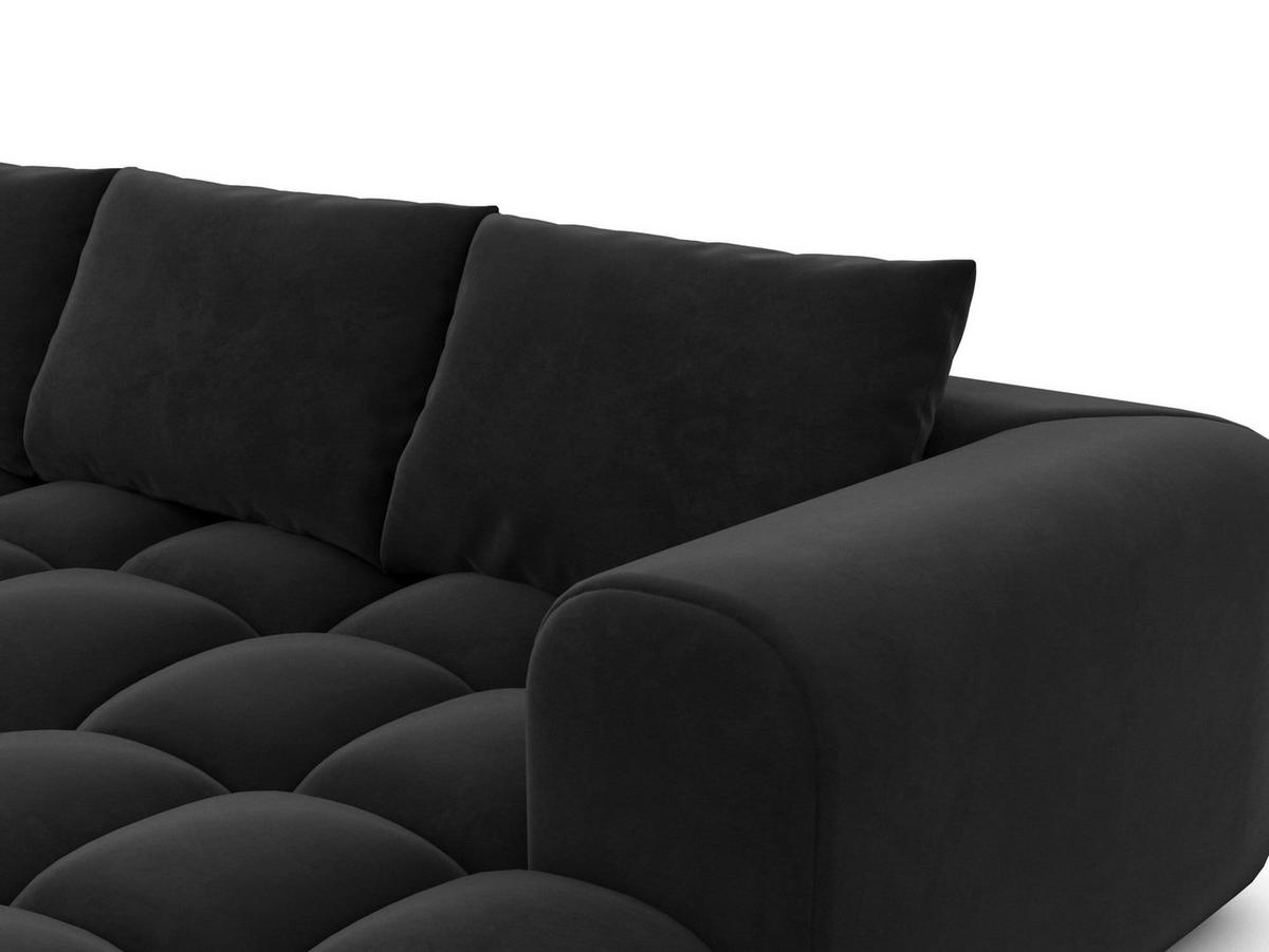 WOHNLANDSCHAFT Casaluna U-Form Schwarz Samtstoff - Schwarz, Kunststoff (338/88/267cm)