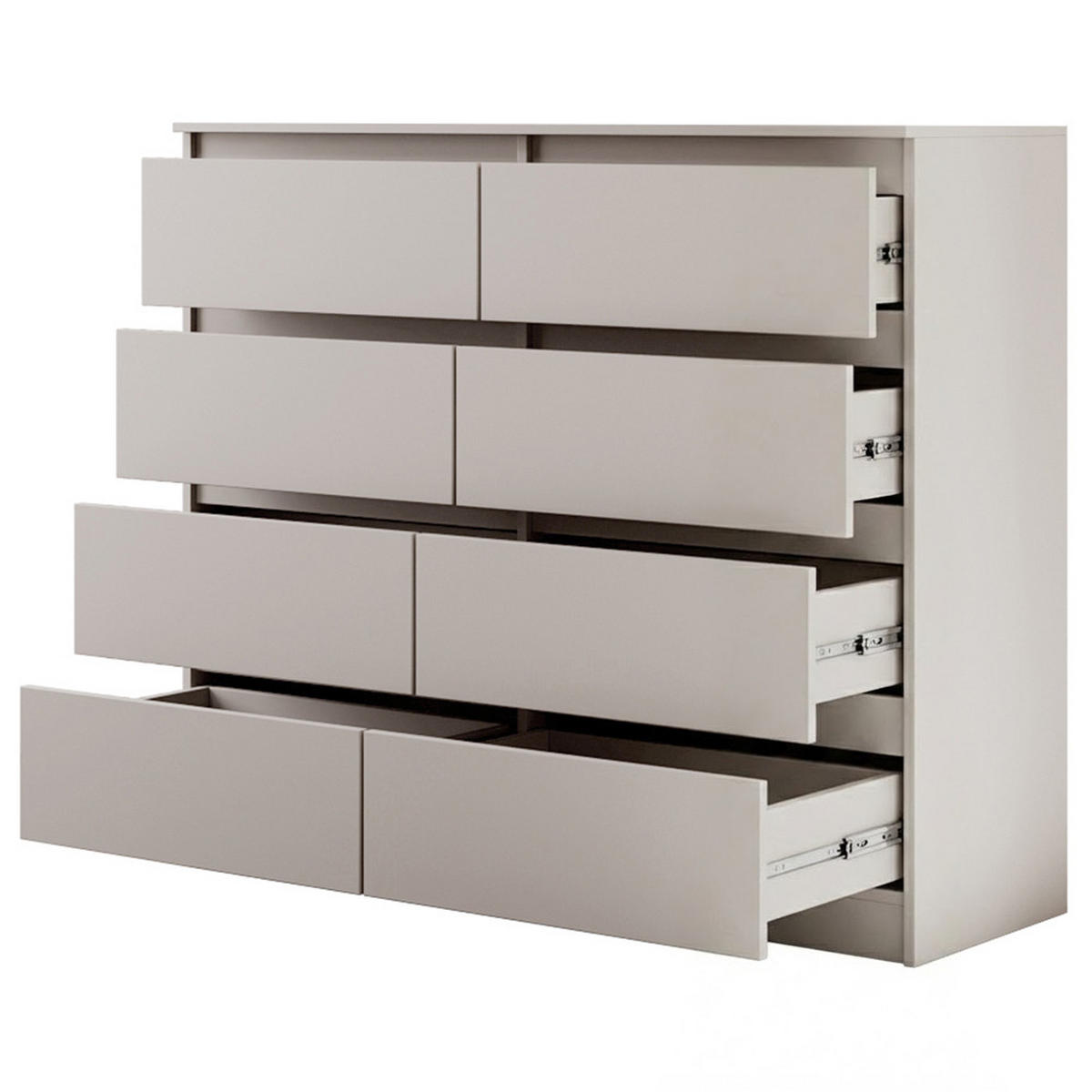 KOMMODE Lemon mit 8 Schubladen, 120 cm, Kaschmir - Kaschmir, Holzwerkstoff (120/101/39cm) - Beautysofa