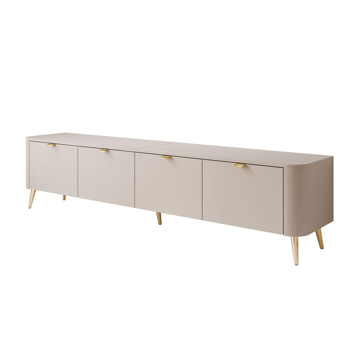 TV-SCHRANK CELESTE 200 cm mit Beleuchtung an den Gold Chrom Füßen - Kaschmir, Holzwerkstoff (200/46.5/40cm) - Lookway