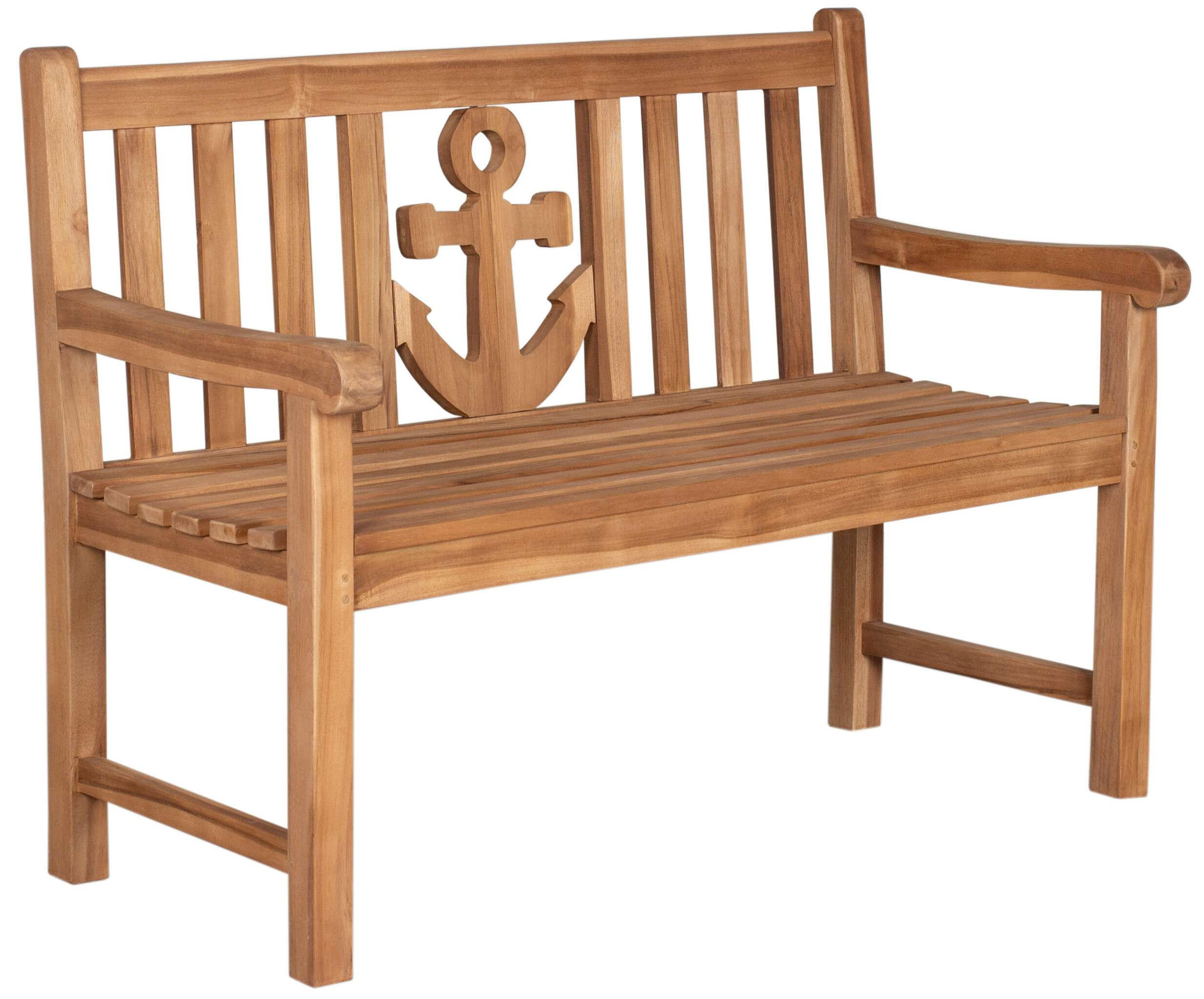 GARTENBANK Anker - Naturfarben, Holz/Metall (120/94/60cm) - Mr. Deko