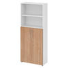 REGALSCHRANK - 5 Ordnerhöhen 35/80/188 cm in Weiß/Nussbaumfarben - Nussbaumfarben/Weiß, Holzwerkstoff (80/188/35cm) - bümö