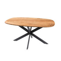 ESSTISCH OLE NORDICO 150cm Ovaler Massivholztisch mit Spider-Gestell Braun - Braun, Holz (150/90/77cm) - alesvelt