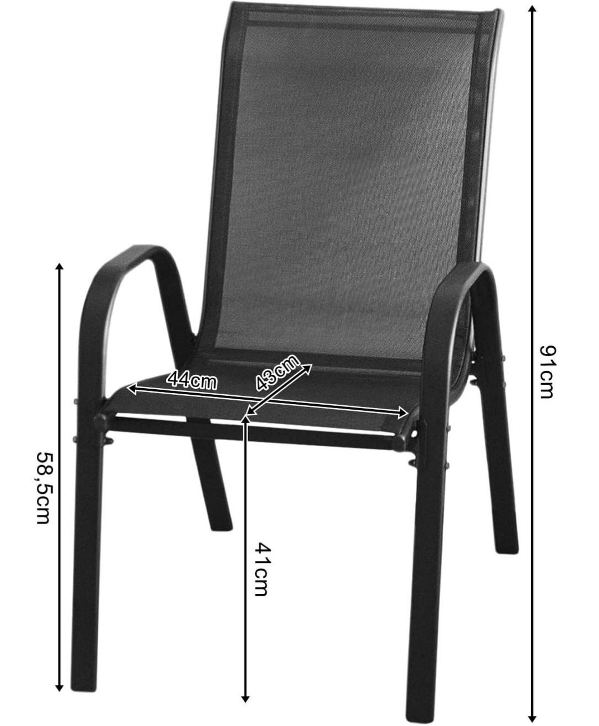 GARTENSTUHL set aus 4 teilen - Schwarz, Metall (56/91/54cm) - A2A Home
