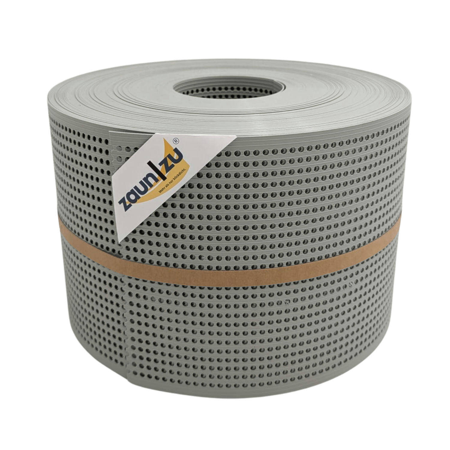SICHTSCHUTZSTREIFEN Rille Gelocht 30 Prozent PP Streifen Steingrau 50m - Graubraun, Kunststoff (5000/19cm) - ZAUN|ZU