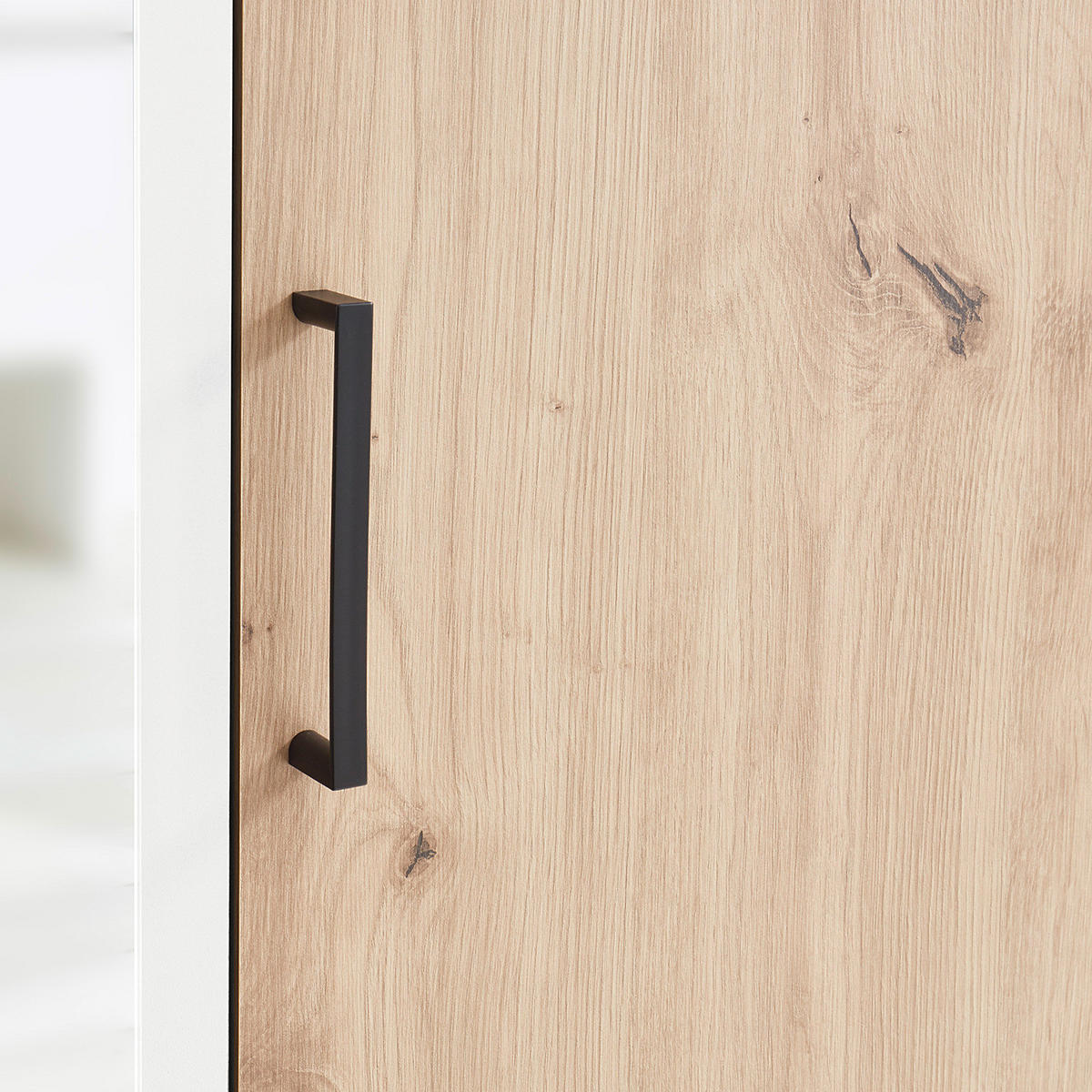 DREHTÜRENSCHRANK - Eiche Artisan Dekor / Weiß - Schwarz/Braun, Holzwerkstoff/Kunststoff (159/197/54cm) - home24