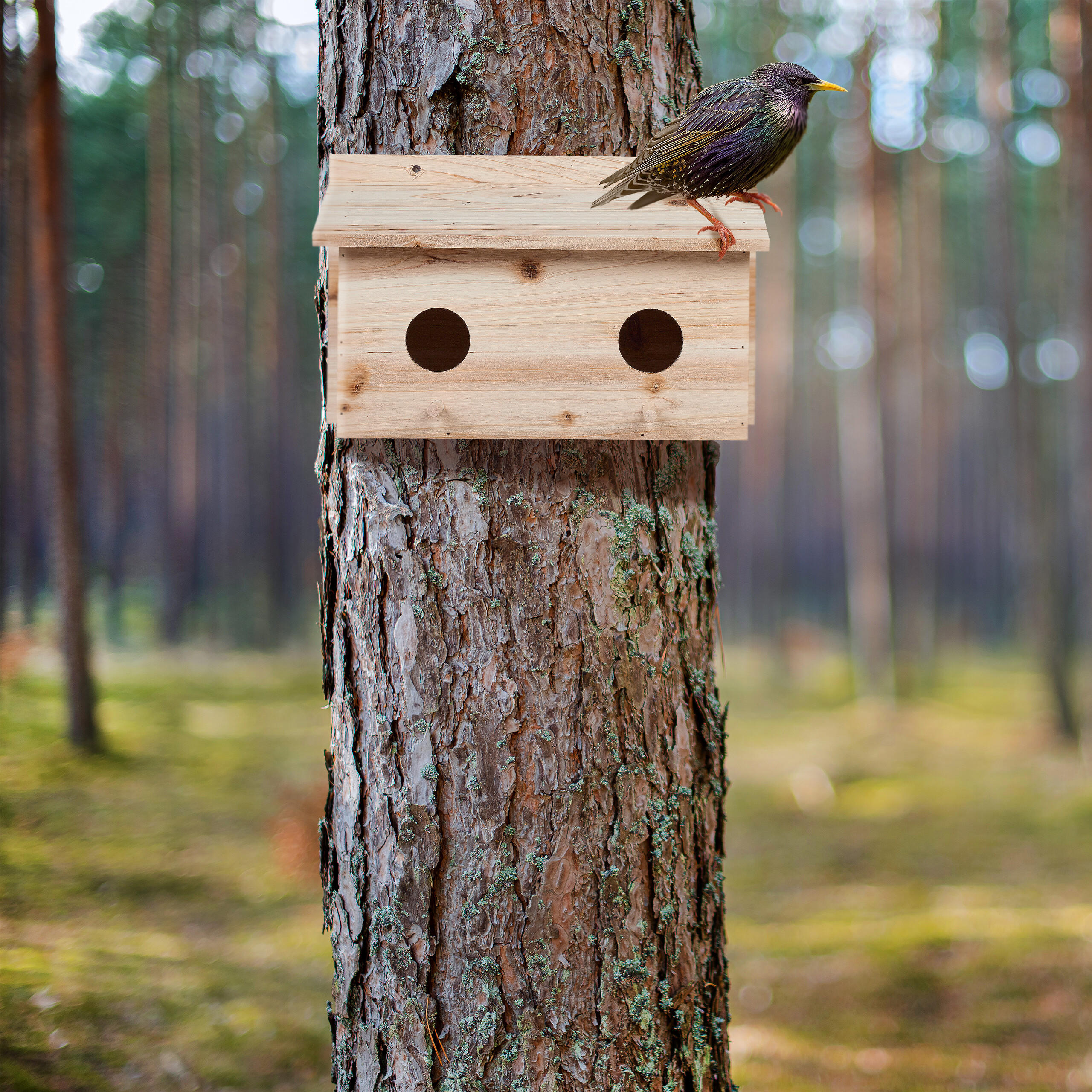 NISTKASTEN - Hellbraun, Holz (35/22/18cm) - Relaxdays
