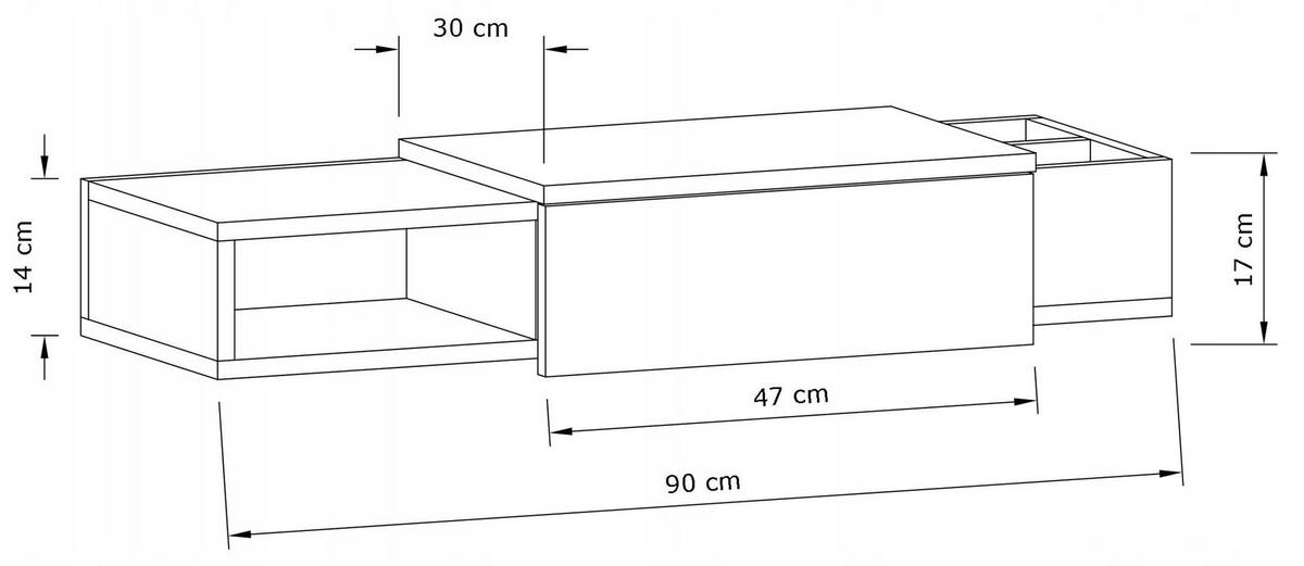 ABLAGEKONSOLE Hola Weiß 90/30/17 cm - Weiß, Holzwerkstoff (90/17/30cm) - Matkam Möbel