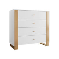 KOMMODE Loutio 4SZ - Goldfarben/Weiß, Holzwerkstoff/Kunststoff (100/94/40cm) - MIRJAN24