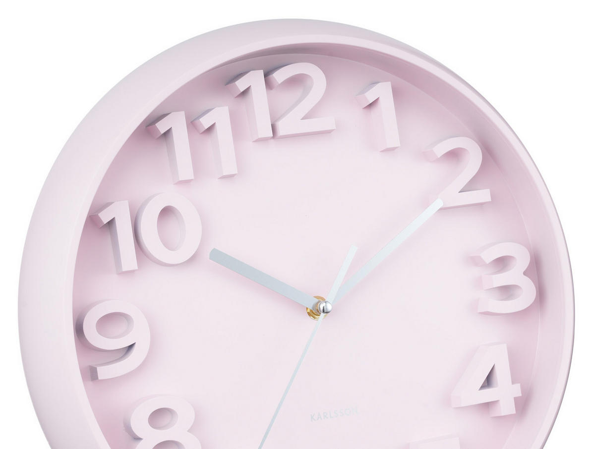 WANDUHR Elevated Ø33,5 cm - Pink, Kunststoff (33/5/33cm) - Karlsson