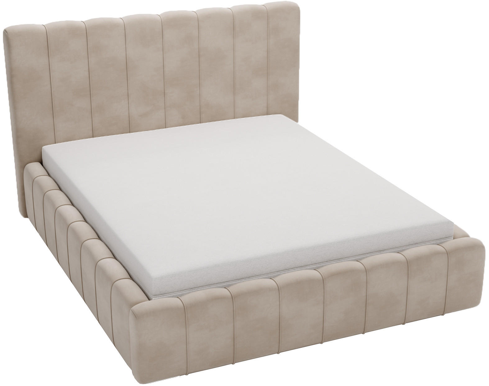 DOPPELBETT mit Bettkasten 180x200 Porto, Lattenrost, Beige - Beige, Holz/Textil (180/200cm) - Emporius
