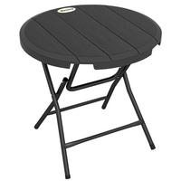 GARTENTISCH, Dunkelgrau, Stahl, HDPE - Dunkelgrau, Kunststoff/Metall (80/80/73cm) - Outsunny