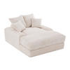 CHAISELONGUE Cordstoff mit Memory-Schaum und 4 Kissen 137/175/63 cm Beige - Beige, Textil (137/63/175cm) - Redom