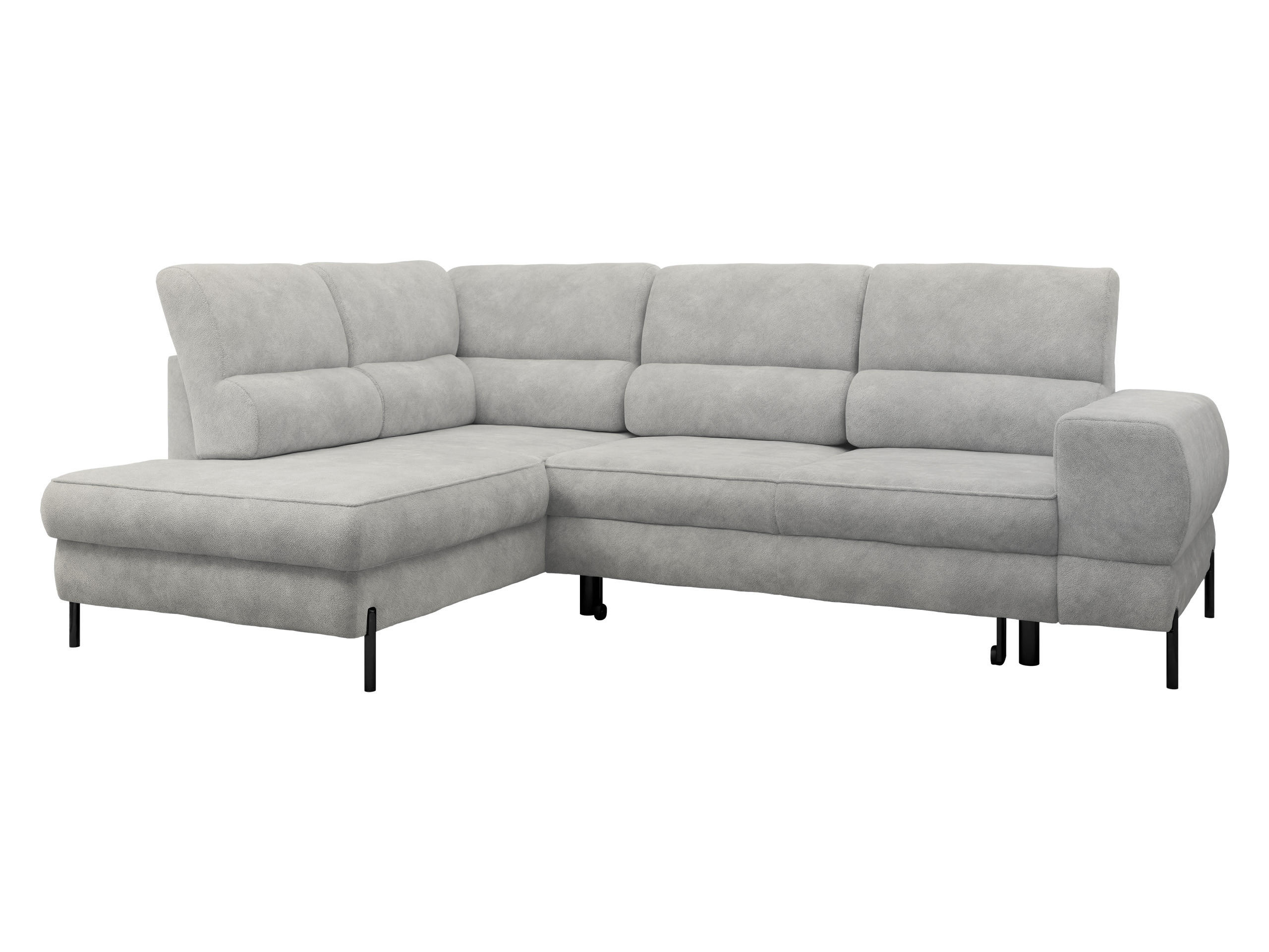 ECKSOFA Clinton, Seite: Links - Hellgrau/Schwarz, Holz/Kunststoff (253/174cm) - MIRJAN24
