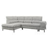 ECKSOFA Clinton, Seite: Links - Hellgrau/Schwarz, Holz/Kunststoff (253/174cm) - MIRJAN24
