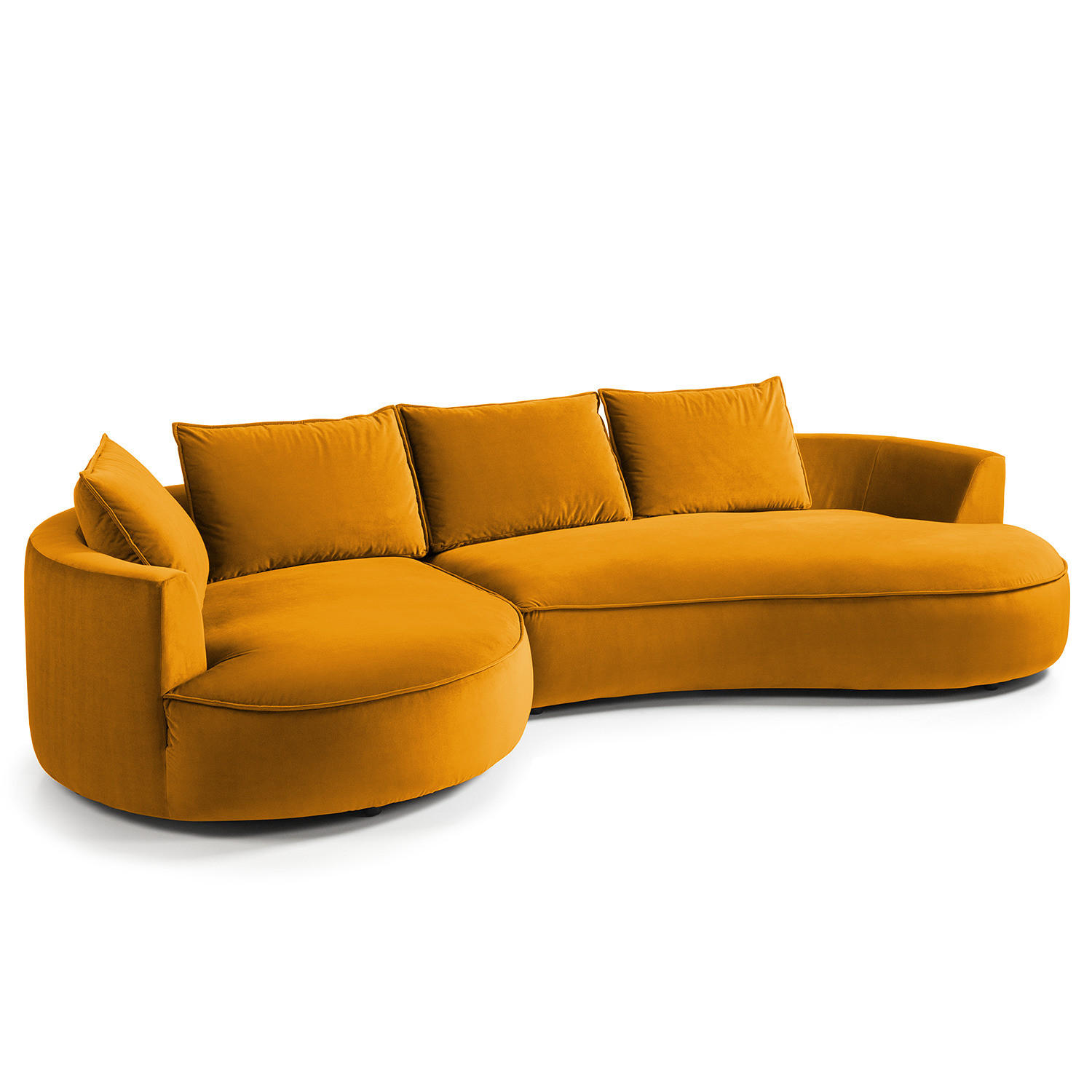 BIGSOFA - Gelb/Orange, Naturmaterialien/Kunststoff (322/82/154cm) - home24