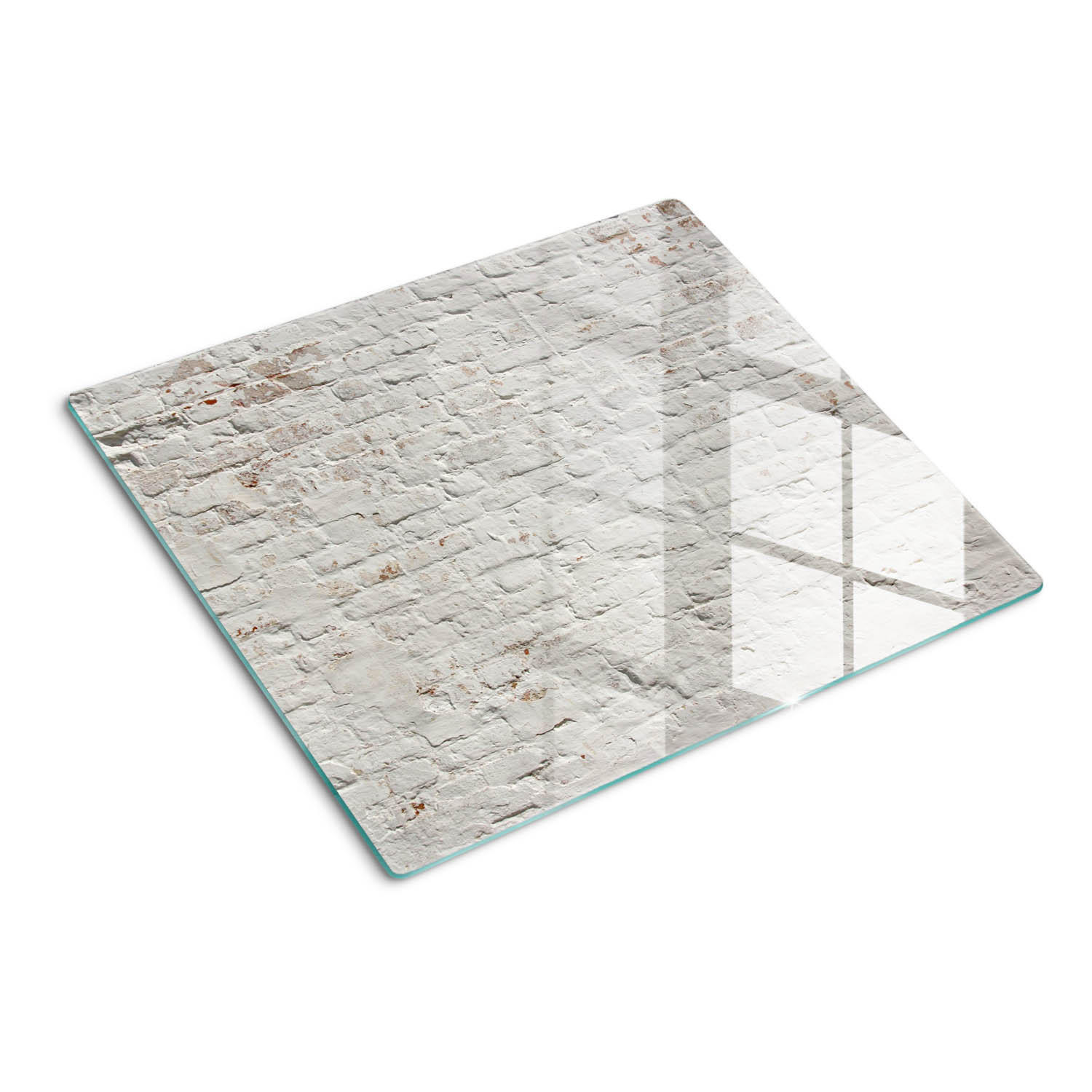 GLASPLATTE 60x52 cm Ziegelmauer - Weiß, Glas (60/0.4/52cm) - TULUP