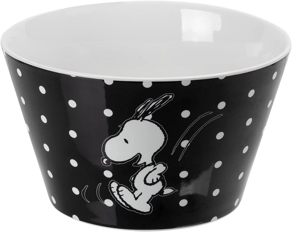 MÜSLISCHALE The Peanuts Snoopy Punkte Schwarz 500 ml - Schwarz, Keramik (14cm) - United Labels