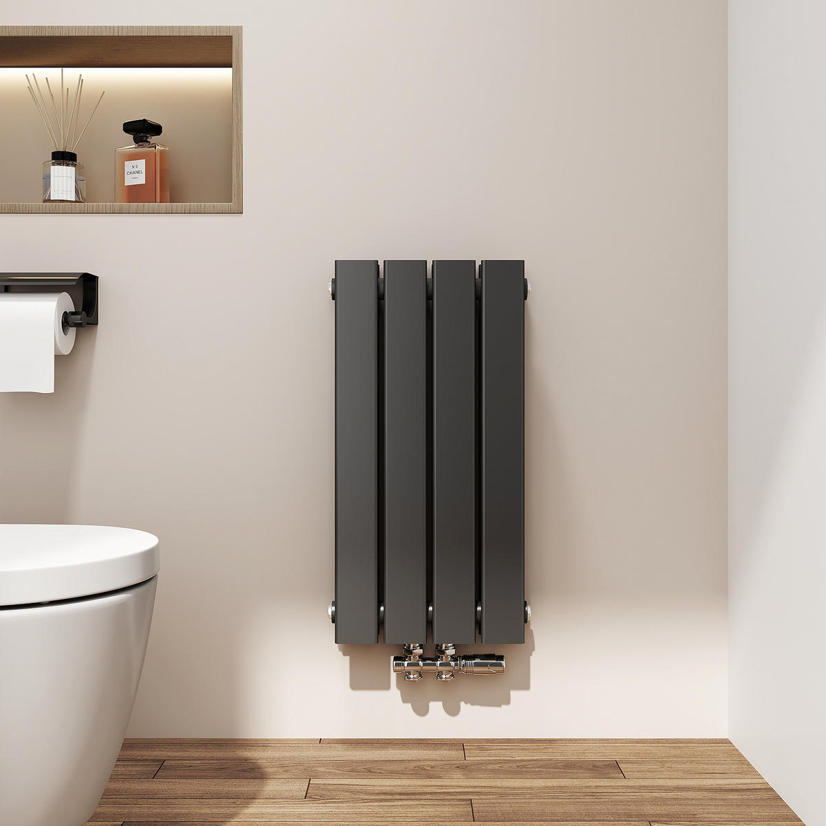 HEIZKÖRPER Flachheizkörper Schwarz 60/30/6,3 cm - Anthrazit, Metall (30/60/6.3cm) - EMKE