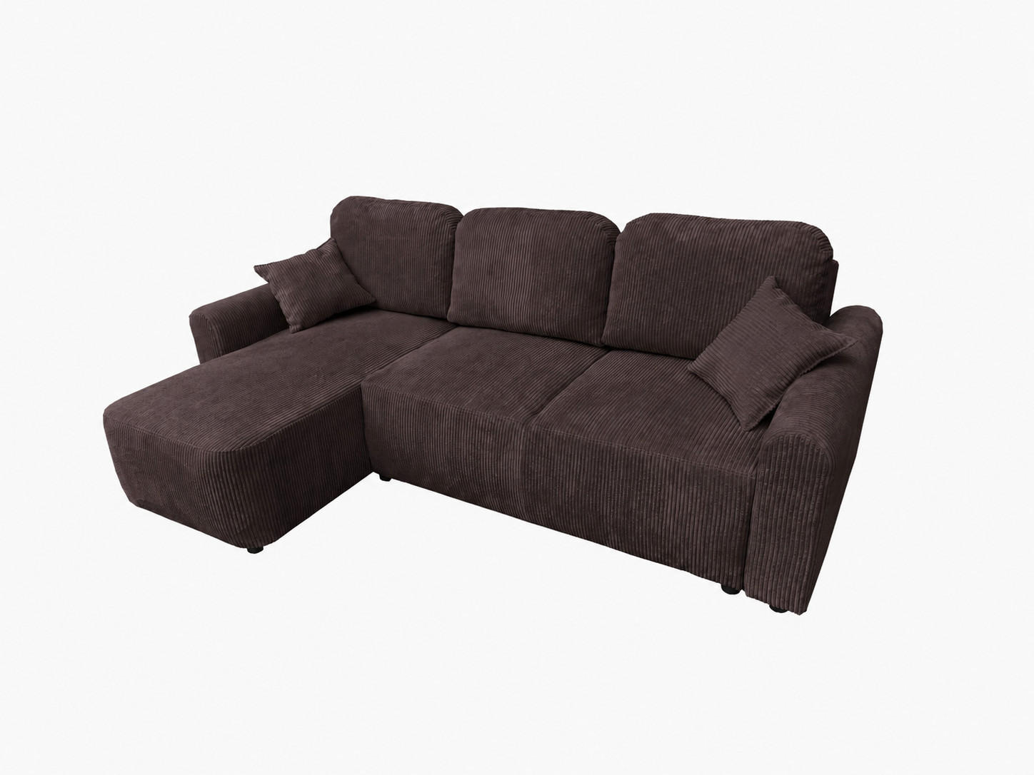 ECKSOFA HENRY in Chocoladenbraun mit Schlaffunktion und Bettkasten - Dunkelbraun, Textil (232/150cm) - KS Home Concept