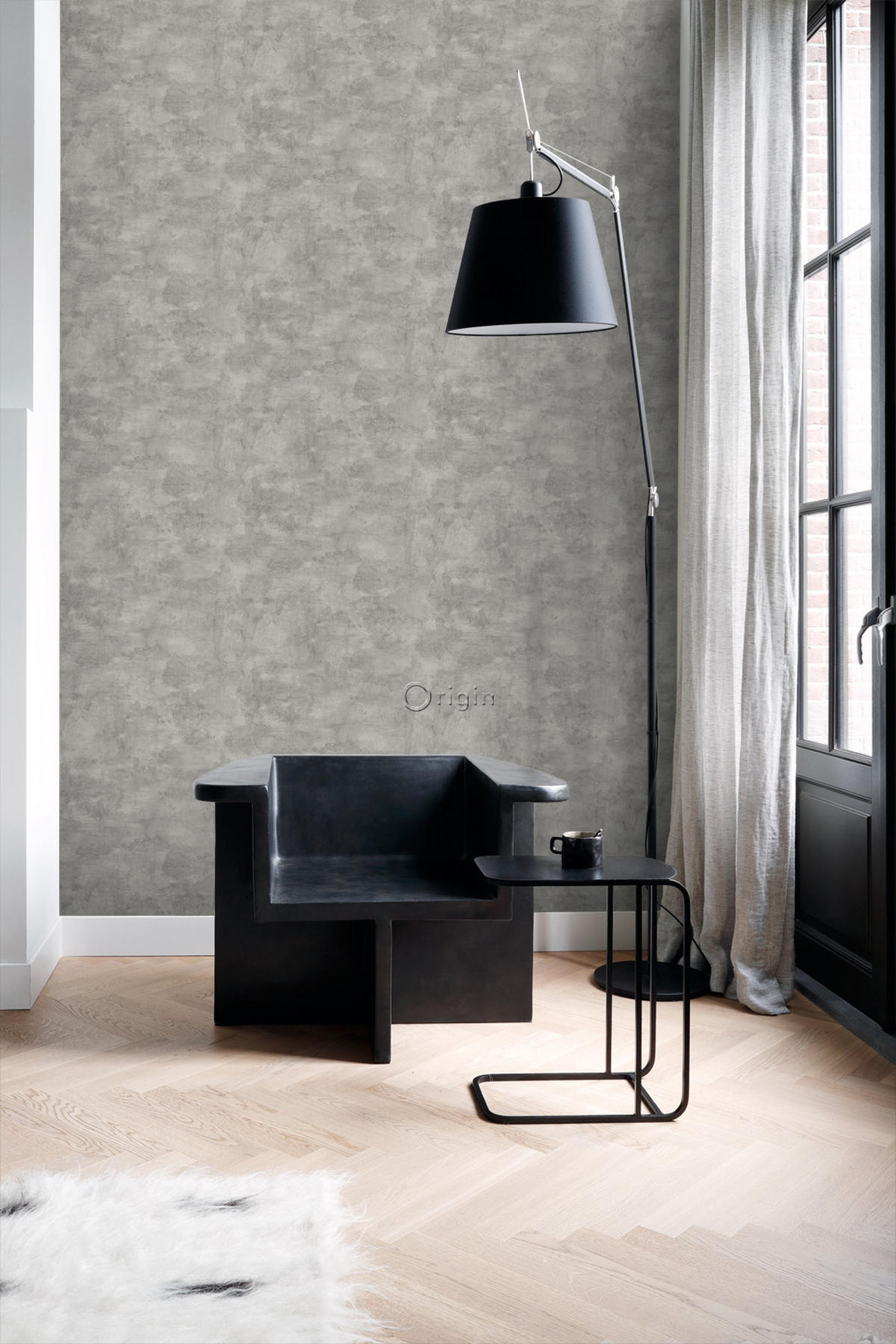 TAPETE Betonoptik 53 cm x 10.05 m - Grau, Papier (53/1000cm) - Origin Wallcoverings