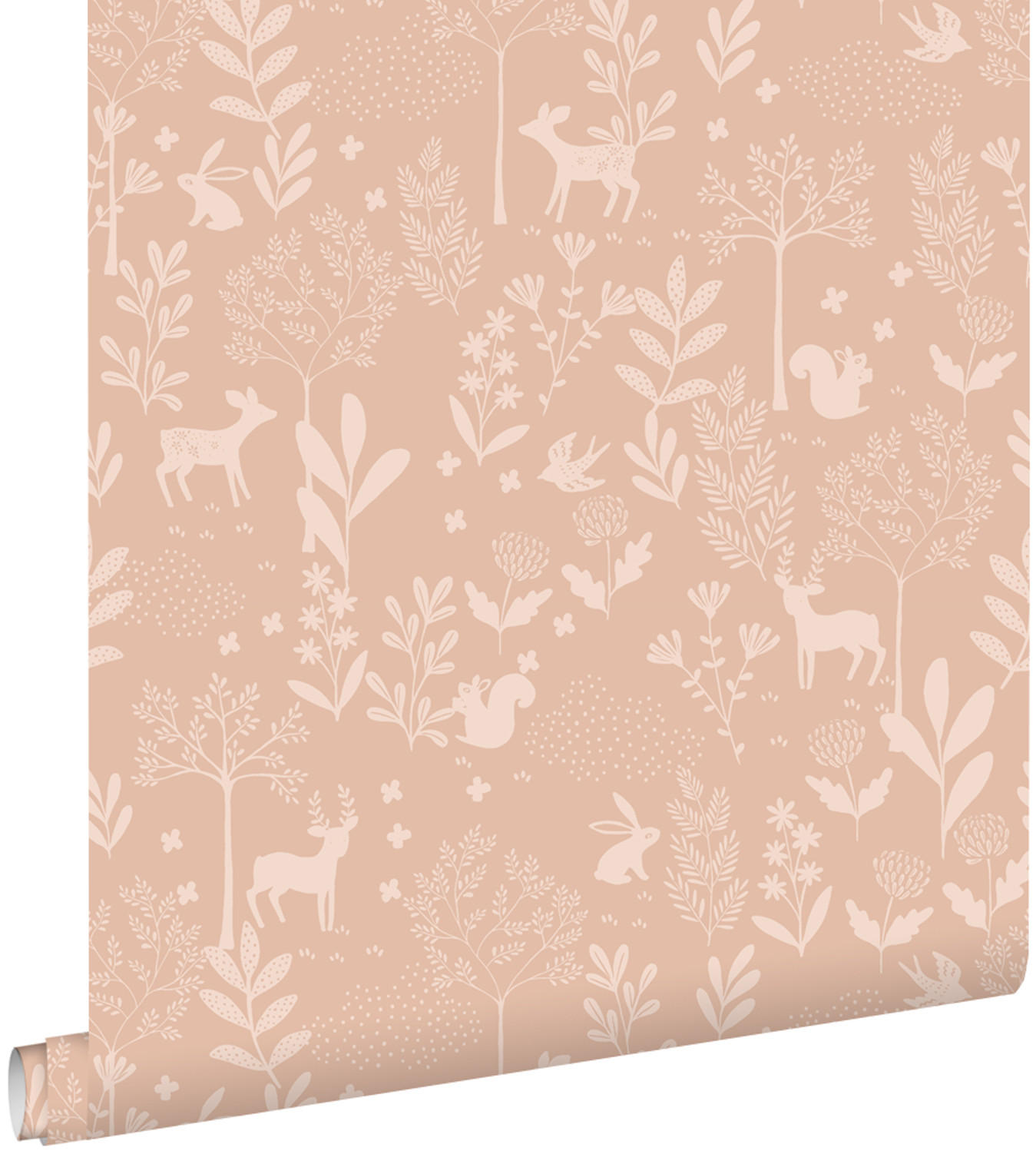 TAPETE Wald mit Waldtieren 53 cm x 10.05 m - Terracotta, Papier (53/0.1cm) - ESTAhome