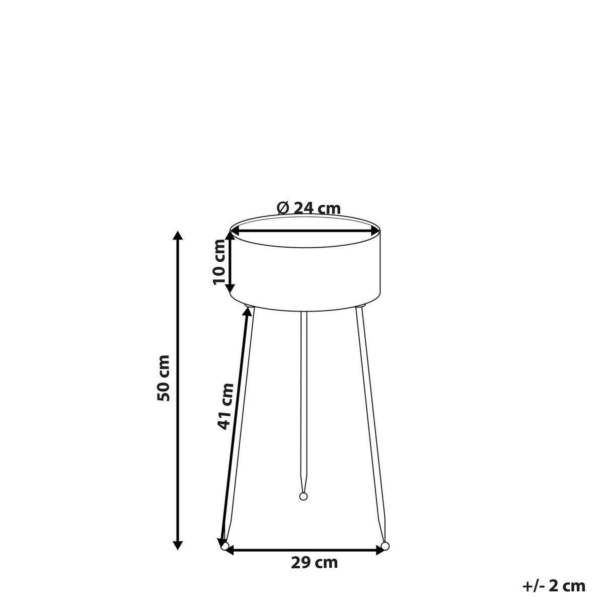 PFLANZENSTÄNDER Metall schwarz 50 cm Leika - Schwarz, Metall (50cm) - Beliani