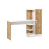 SCHREIBTISCH mit Schrankelement - Holzfarben & Weiß - MILARIA - Naturfarben, Holz (152.3/40/120cm) - Vente-Unique