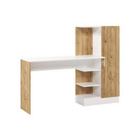 SCHREIBTISCH mit Schrankelement - Holzfarben & Weiß - MILARIA - Naturfarben, Holz (152.3/40/120cm) - Vente-Unique
