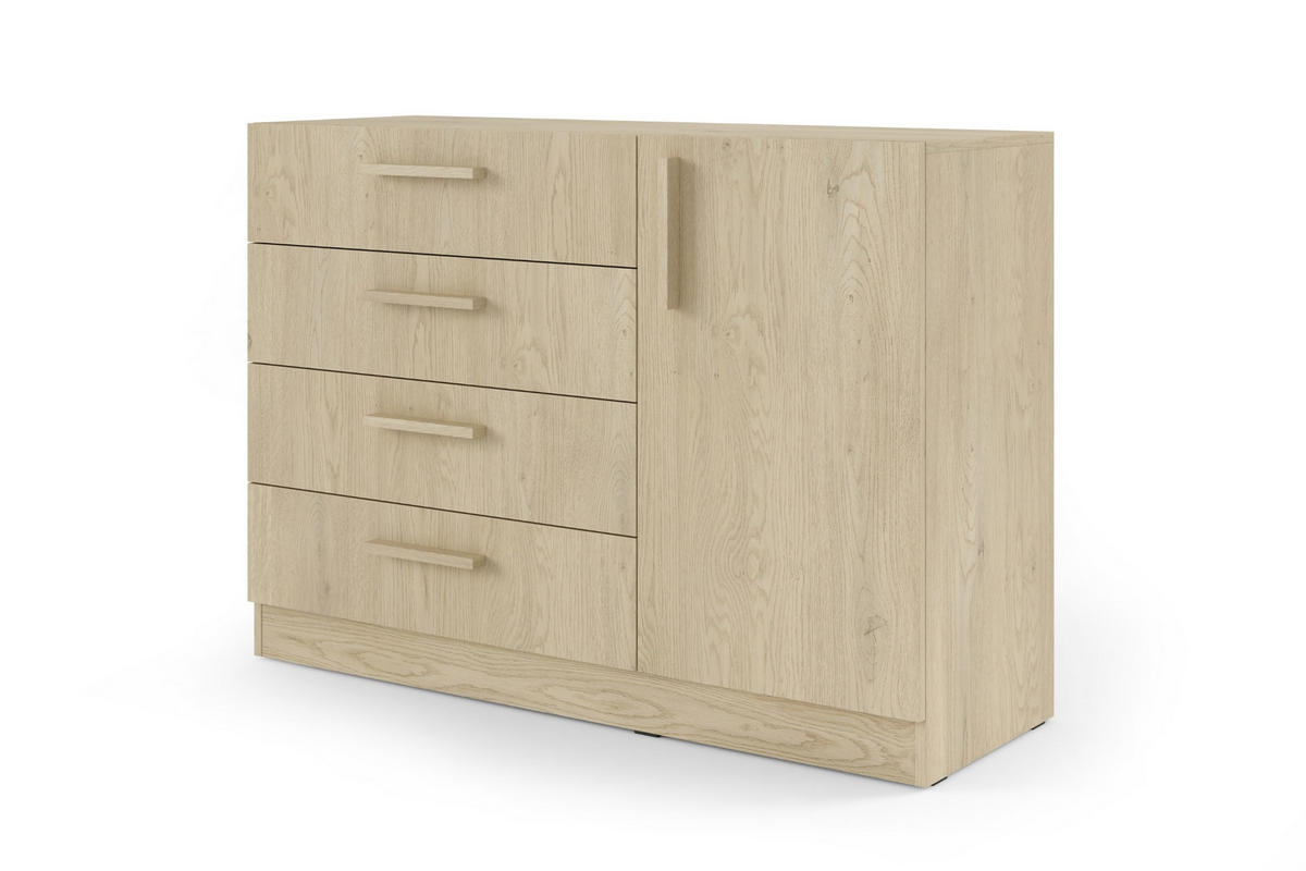 KOMMODE BRISSO BRK2 120,5/85/40 cm in Eiche Ceremona - Eichefarben, Holzwerkstoff (121/85/40cm) - Deine Möbel 24