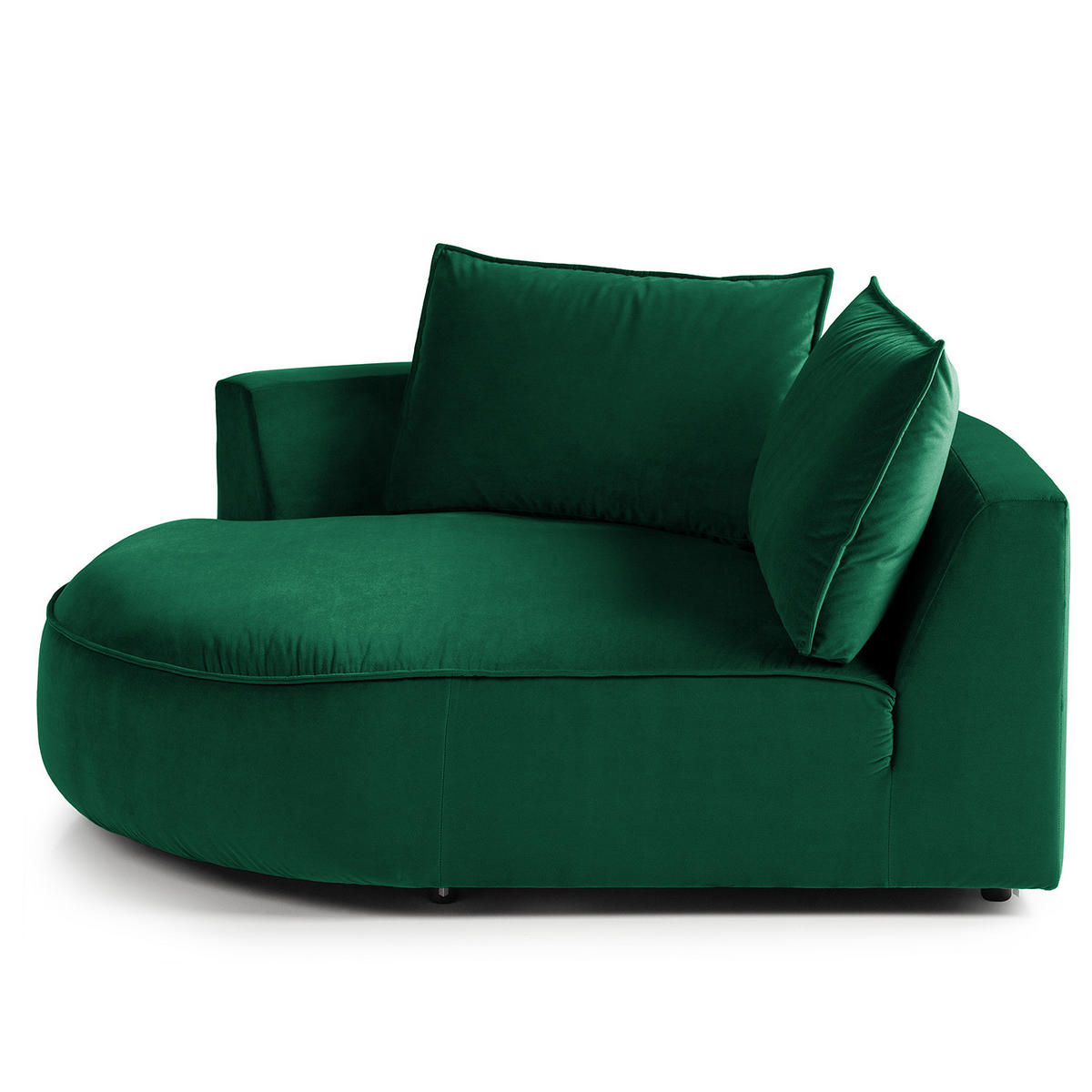 OTTOMANE - modular - Dunkelgrün/Schwarz, Kunststoff/Textil (126/82/154cm) - home24