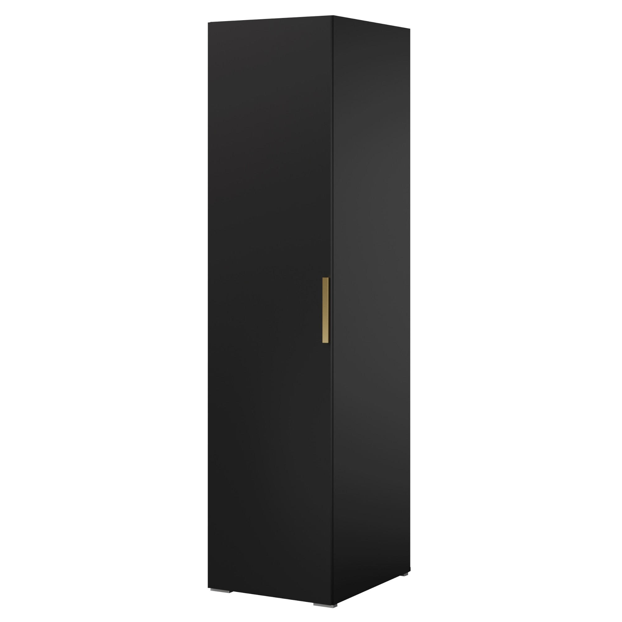 DREHTÜRENSCHRANK Napoli 1D 50 Schwarz (schwarzer oder goldener Griff) - Silberfarben/Schwarz, Holzwerkstoff/Kunststoff (50/35/60cm) - mzm24