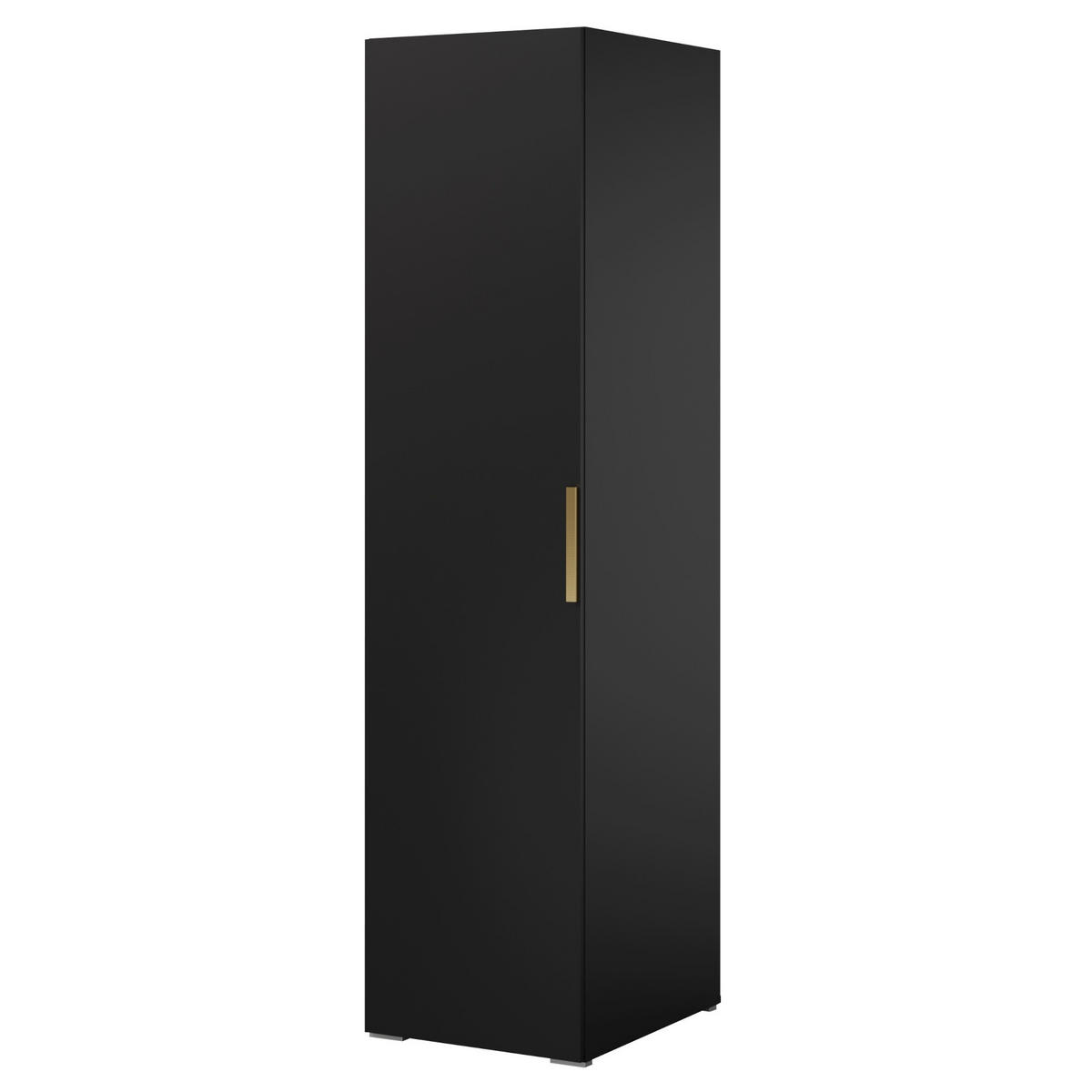 DREHTÜRENSCHRANK Napoli 1D 50 Schwarz (schwarzer oder goldener Griff) - Silberfarben/Schwarz, Holzwerkstoff/Kunststoff (50/35/60cm) - mzm24