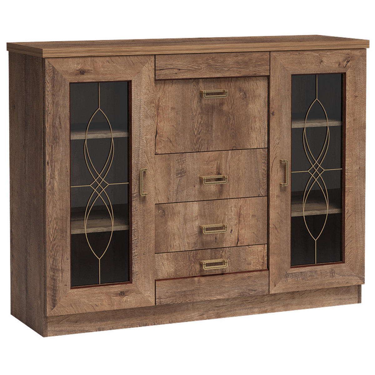 WOHNZIMMER-SET 3-TLG. Teora-161 - Braun, Holzwerkstoff (348/191/50cm) - Lomado