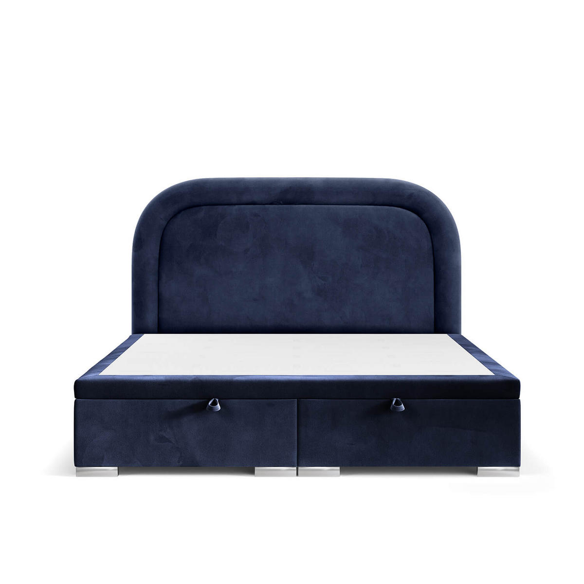 POLSTERBETT Harmony mit Stauraum 120/200 cm Marineblau im Uttario Stoff - Chromfarben/Dunkelblau, Holz/Holzwerkstoff (120/200cm) - AltaBeds