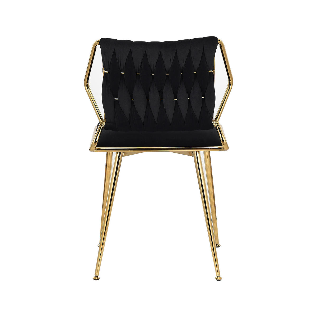 ESSZIMMERSTUHL 2er Set aus Samt, Schwarz - Schwarz, Metall (44/77.5/44cm)