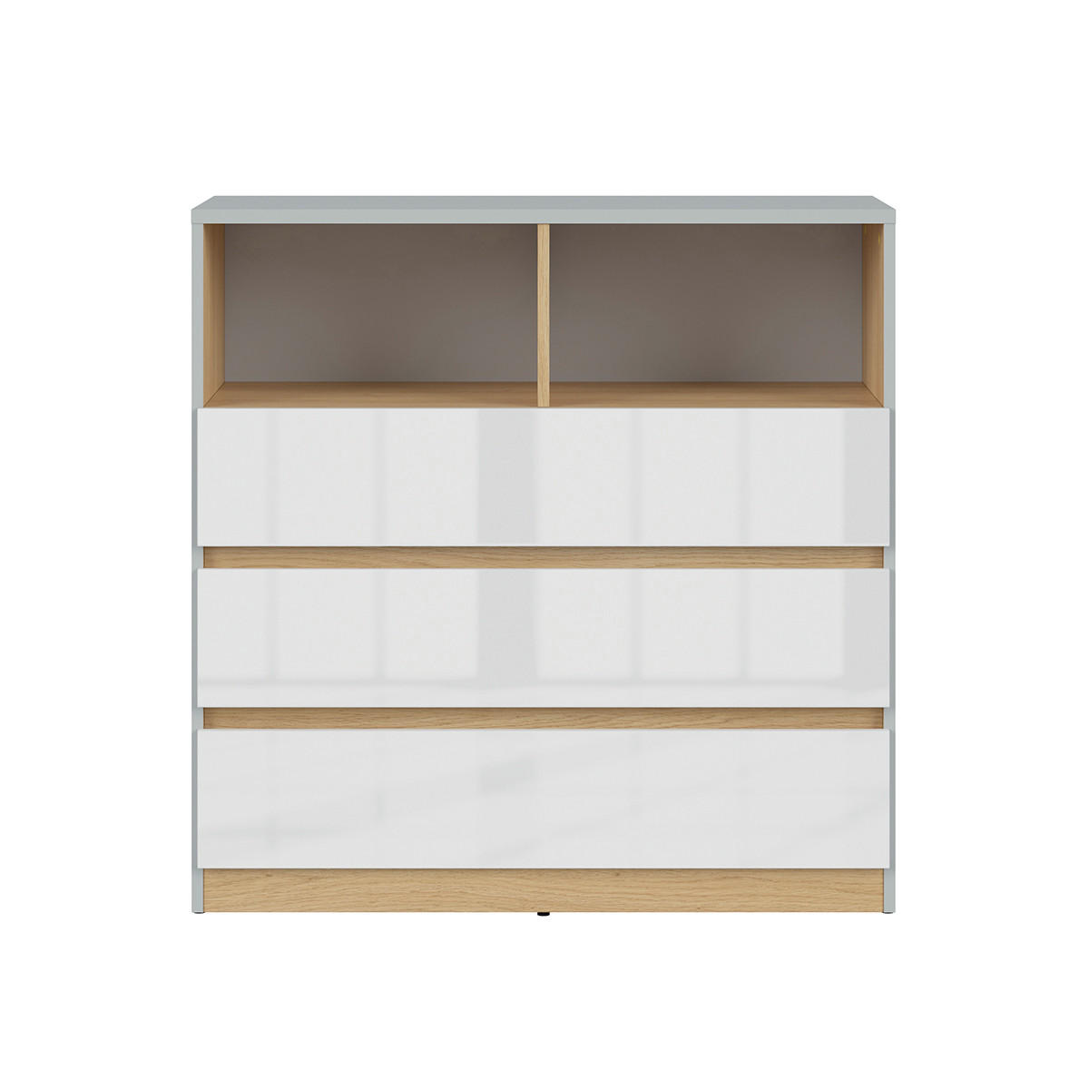 KOMMODE Pop Grau und weiß - Weiß, Holzwerkstoff (90/91/39cm) - Petits-meubles