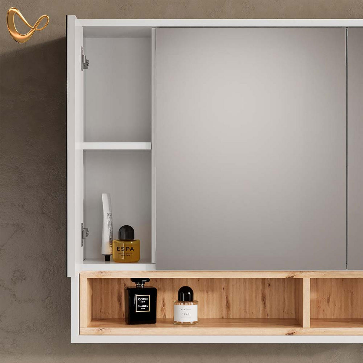 BADSPIEGELSCHRANK Temo Weiß 80 x 72 cm - Weiß, Holzwerkstoff (80/72/20cm) - Livinity®