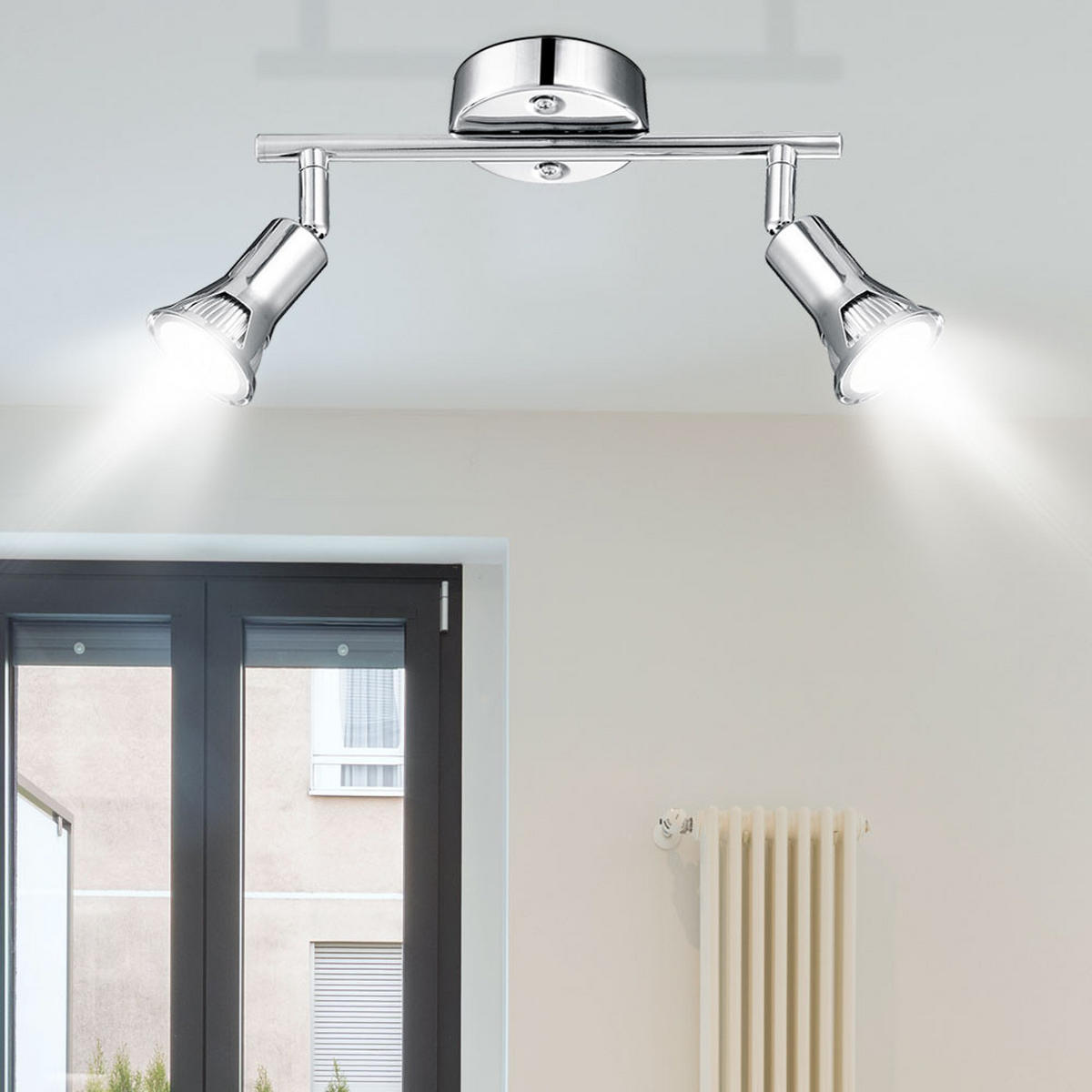 LED DECKENLEUCHTE DANTE Silber Metall - Silberfarben, Metall (25/8.5/17cm) - Globo Lighting