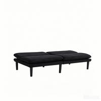 ROZKLÁDACÍ 2místná pohovka ze sametu 168x86x67 cm černá s polohovacím opěradlem a funkcí lůžka - černá, textil (84/67/167cm) - Modfu
