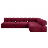 ECKSOFA modulares Sofa Samaro-L2 - 285x190x70 cm Bordeauxrot Velours - Bordeaux, Holzwerkstoff/Textil (285/190cm) - ALTDECOR