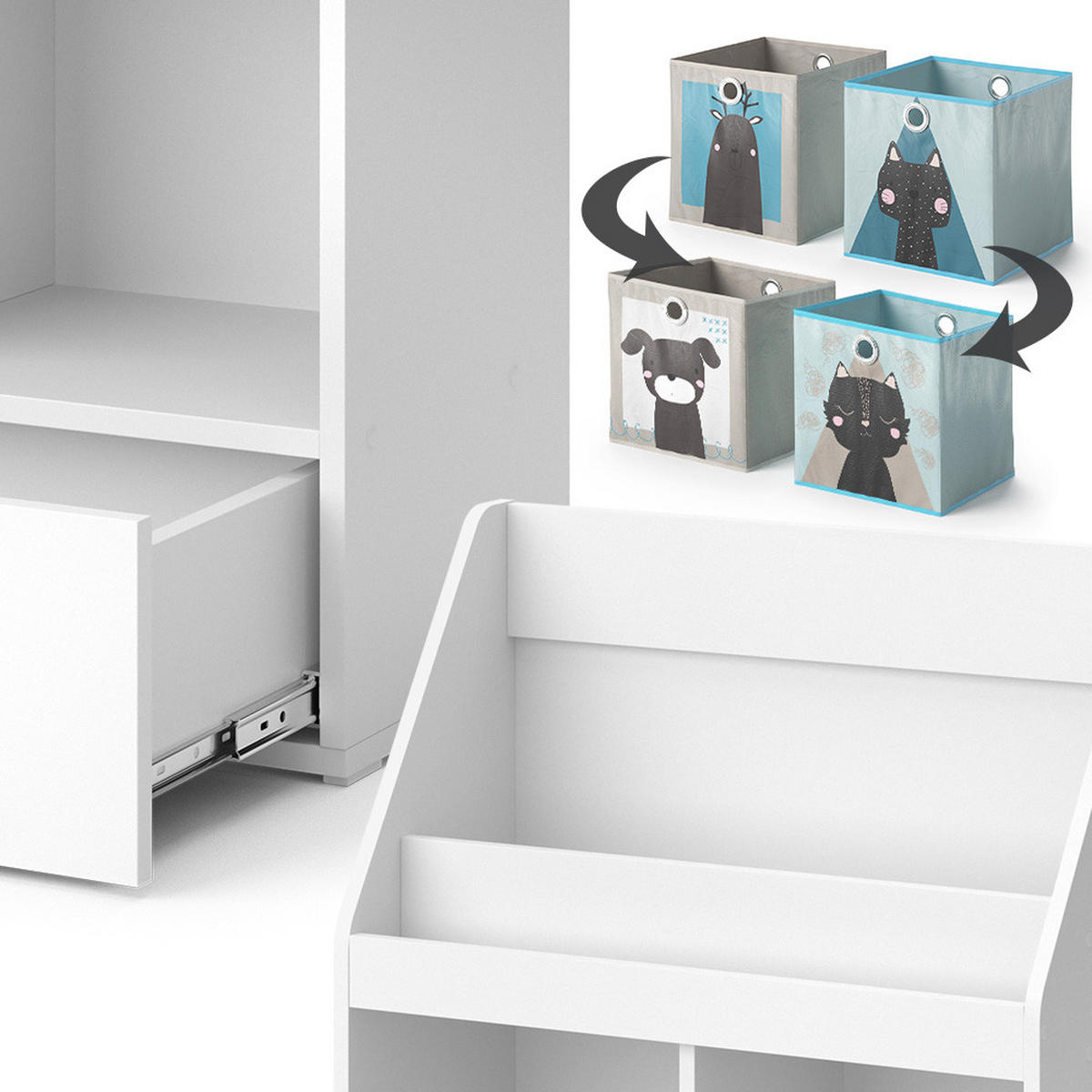 DĚTSKÁ POLIČKA Luigi Bílá - bílá, kompozitní dřevo (72/96.2/31.2cm) - Vicco