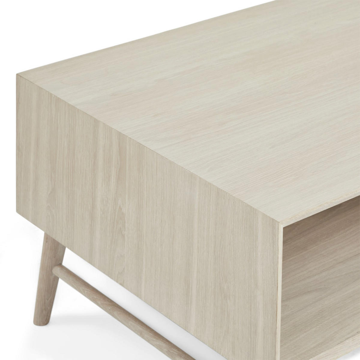 COUCHTISCH rechteckig Eiche massiv cm75/120/50 - Beige, Holz/Holzwerkstoff (75/120/50cm) - Furnhouse